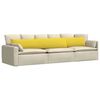 vidaXL Coussins de canap&eacute; 2 pcs Jaune clair 200 x 40 cm tissu