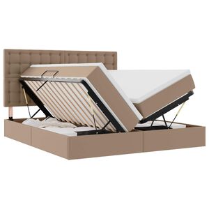vidaXL Lit avec rangement et LED Cappuccino 180 x 200 cm Simili cuir