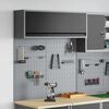 vidaXL Set de Cabinet d'Outils et Pegboard avec étagère 3 pcs Noir