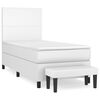 vidaXL Sommier &agrave; lattes de lit avec matelas Blanc 90x190 cm Similicuir