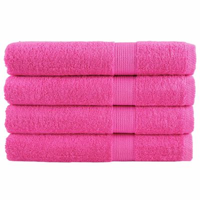 vidaXL Serviettes de qualité supérieure 4 pcs rose 600 g/m² 100% coton