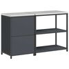 vidaXL Ensemble de rangement cuisine avec &eacute;tag&egrave;re 2 pcs Anthracite