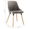 vidaXL Chaises &agrave; manger lot de 2 Gris clair Velours