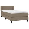 vidaXL Sommier &agrave; lattes de lit avec matelas Taupe 90x190 cm Tissu