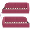 vidaXL Cadre de lit d'angle Bordeaux 100 cm x 200 cm Velours