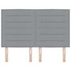 vidaXL T&ecirc;te de lit LED avec t&ecirc;te de lit Gris clair 144 cm Polyester