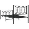 vidaXL Cadre de lit m&eacute;tal sans matelas avec pied de lit noir 75x190 cm