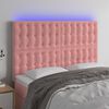 vidaXL T&ecirc;te de lit &agrave; LED Rose 144x5x118/128 cm Velours