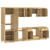 vidaXL Armoire avec tiroir avec &eacute;tag&egrave;re SKI 9 pcs Brun Miel Pin massif