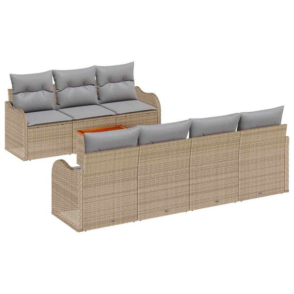 vidaXL Ensemble de canap&eacute; de jardin 8 pcs Beige et Gris clair