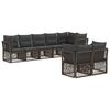 vidaXL Ensemble de canap&eacute; de jardin 8 pc Gris polyrotin