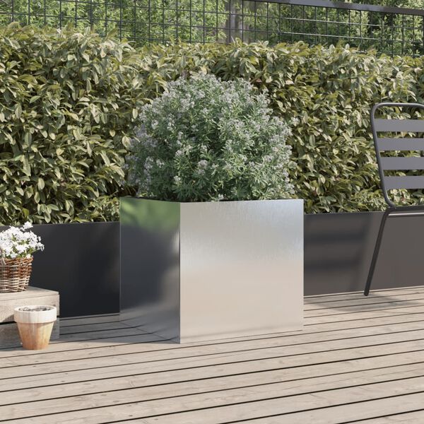 vidaXL Jardini&egrave;re argent&eacute; 49x47x46 cm acier inoxydable