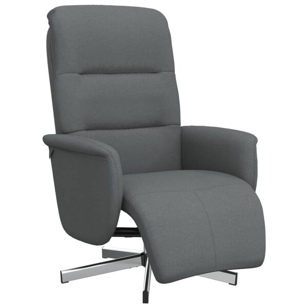 vidaXL Fauteuil inclinable avec repose-pieds gris fonc&eacute; tissu