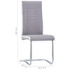 vidaXL Chaises &agrave; manger cantilever lot de 4 gris clair tissu
