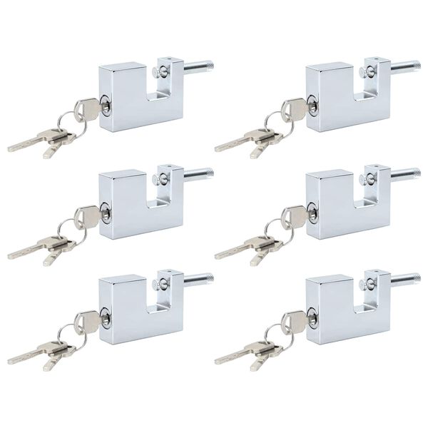 vidaXL Verrou 6 pcs Argent&eacute; 6 x 2 x 4,5 cm Fer