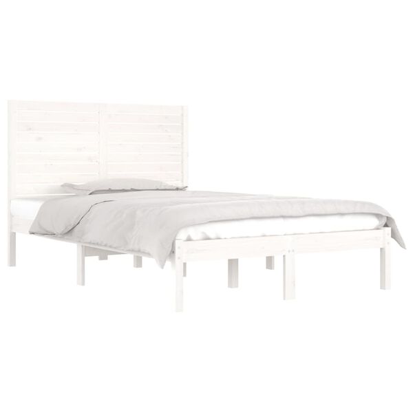 vidaXL Cadre de lit sans matelas blanc 120x190 cm bois massif