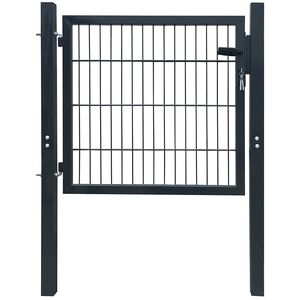 vidaXL Portail de cl&ocirc;ture en acier anthracite 100x100 cm