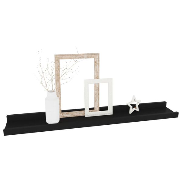 vidaXL &Eacute;tag&egrave;res murales 4 pcs Noir 60x9x3 cm