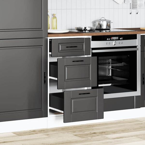 vidaXL Meuble bas de cuisine &laquo; Porto &raquo; en bois d'ing&eacute;nierie noir