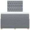 vidaXL Sommier &agrave; lattes de lit et matelas gris clair 120x190 cm tissu