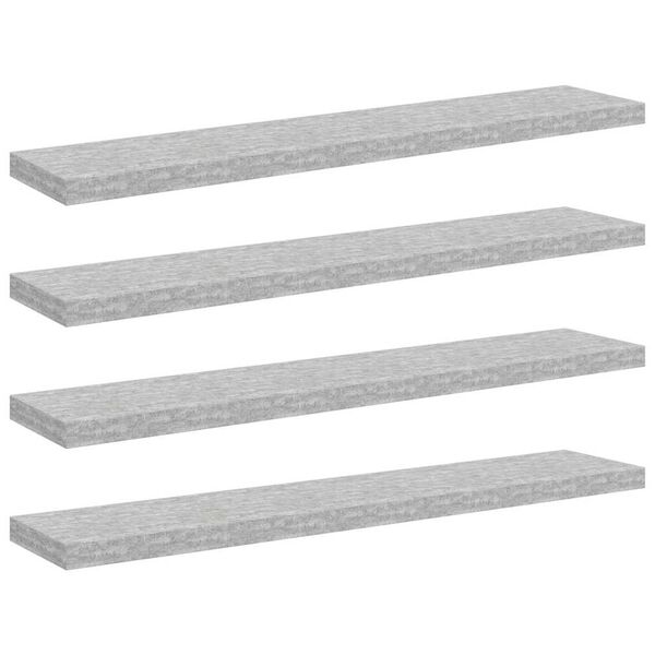 vidaXL &Eacute;tag&egrave;res murales flottantes 4 pcs gris b&eacute;ton 120x23,5x3,8cm MDF