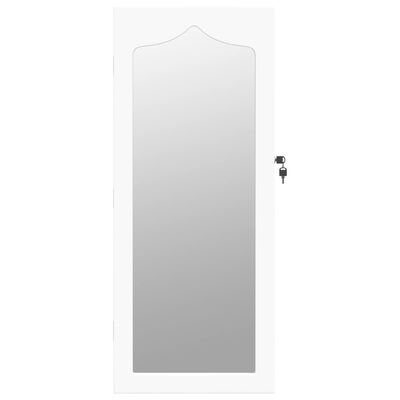 vidaXL Armoire à bijoux avec miroir murale blanc 37,5x10x90 cm