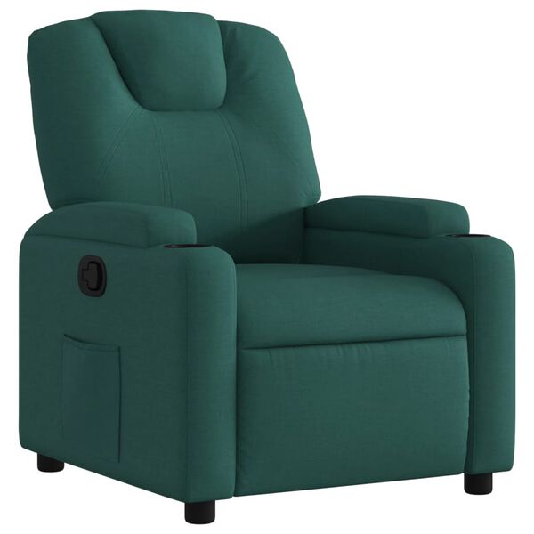 vidaXL Fauteuil inclinable Vert foncé Tissu