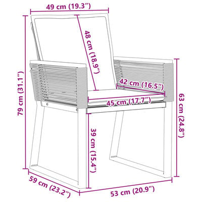 vidaXL Chaises de jardin avec coussins lot de 2 noir résine tressée