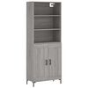 vidaXL Buffet haut Sonoma gris 69,5x34x180 cm Bois d'ing&eacute;nierie