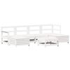 vidaXL Salon de jardin 7 pcs blanc bois de pin massif