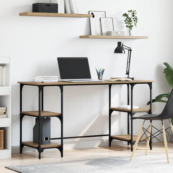 vidaXL Bureau Ch&ecirc;ne artisanal 140 x 50 x 75 cm Bois d'ing&eacute;nierie