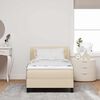 vidaXL Lit &agrave; ressorts avec matelas Cr&egrave;me 90 x 200 cm tissu