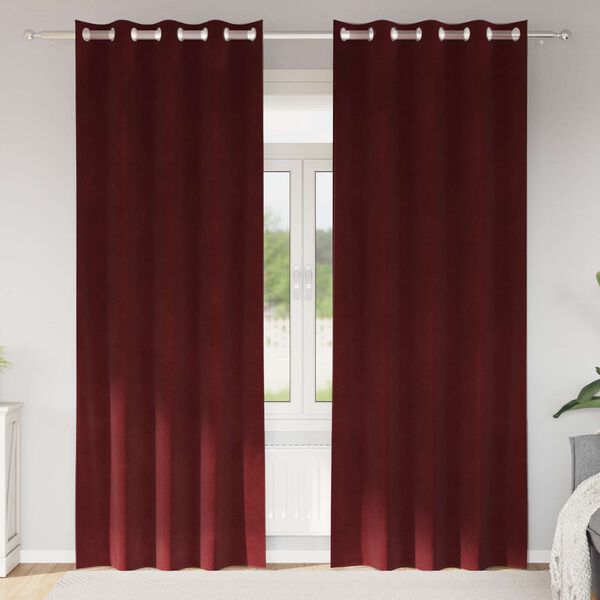 vidaXL Rideaux occultants 2 pcs Bordeaux 140 x 260 cm Velours