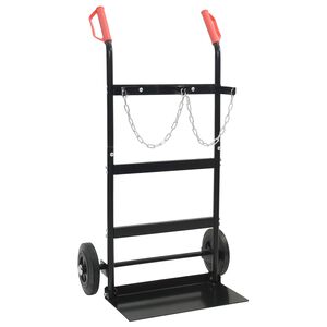 vidaXL Chariot &agrave; main Noir et Rouge 63 x 43,5 x 110 cm Acier