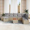 vidaXL Ensemble de canap&eacute; de jardin 9 pcs Beige Poly rotin