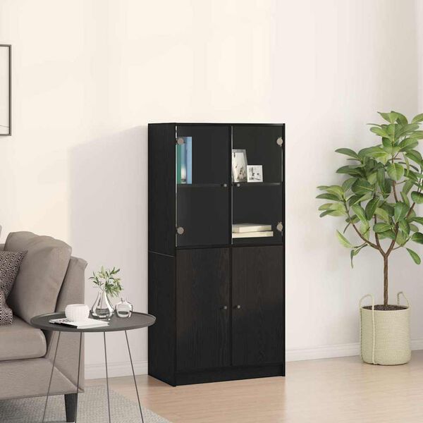 vidaXL Haut Armoire Ch&ecirc;ne noir 68 x 37 x 142 cm