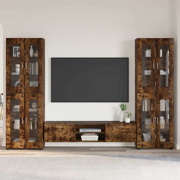 vidaXL Ensemble meuble TV FLORIN Ch&ecirc;ne fum&eacute; Bois d'ing&eacute;nierie