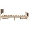 vidaXL Cadre de lit Marron et taupe 120 x 190 cm Bois massif en pin