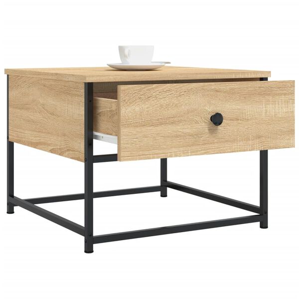 vidaXL Table basse ch&ecirc;ne sonoma 51x51x40 cm bois d'ing&eacute;nierie