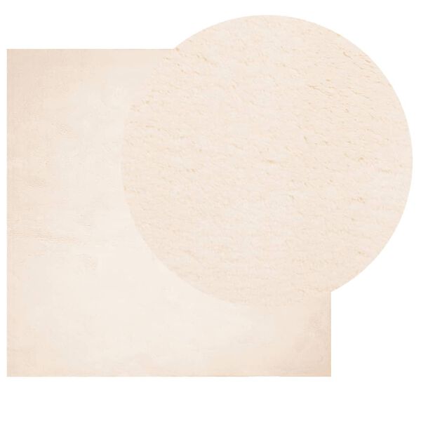 vidaXL Tapis HUARTE &agrave; poils courts doux et lavable beige 160x160 cm