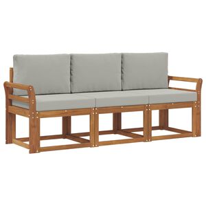 vidaXL Ensemble de canap&eacute;s d'ext&eacute;rieur 3 pc Gris Naturel et Clair