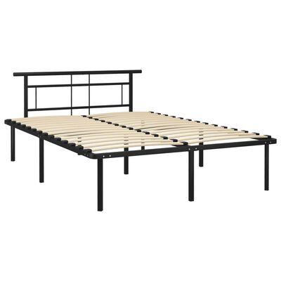 vidaXL Cadre de lit sans matelas noir métal 140x200 cm