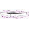 vidaXL Cadre de lit avec LED sans matelas sonoma gris 140x190 cm