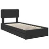 vidaXL Lit de Rangement avec tiroir Noir 90 x 190 cm Bois d'ing&eacute;nierie