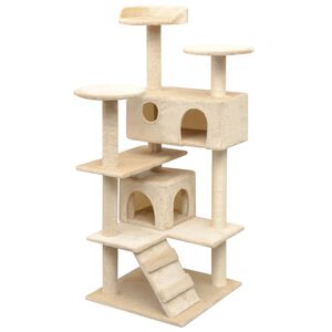 vidaXL Arbre &agrave; chat avec griffoirs en sisal 125 cm Beige