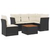vidaXL Salon de jardin 6 pcs avec coussins noir r&eacute;sine tress&eacute;e