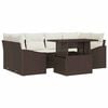 vidaXL Ensemble de canap&eacute; de jardin 7 pcs Marron et Cr&egrave;me polyrotin