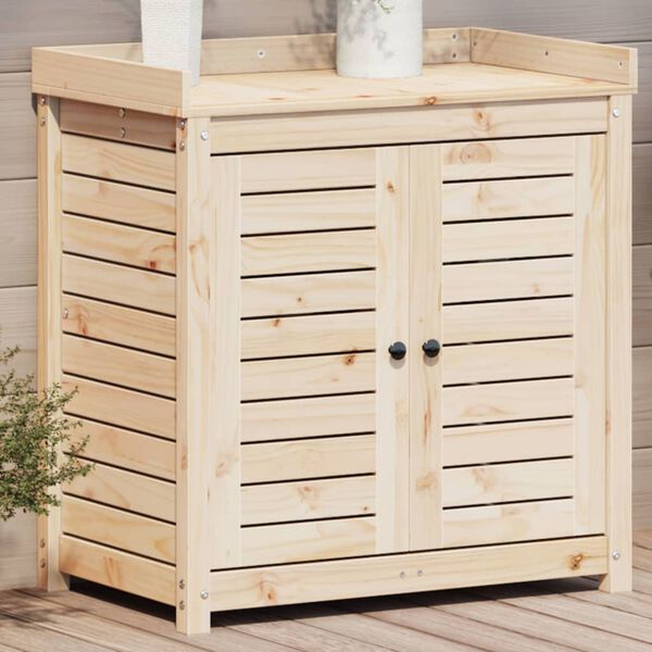 vidaXL Table de rempotage et &eacute;tag&egrave;res 82,5x50x86,5 cm bois massif pin