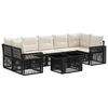 vidaXL Ensemble de canap&eacute; de jardin 8 pc Noir et blanc cr&egrave;me polyrotin