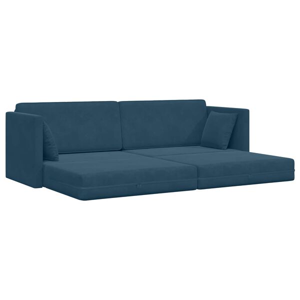 vidaXL Canap&eacute;-lit au sol 200cm Bleu Velours